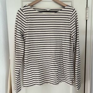 JCREW Long-sleeve top - B&W striped - Size M